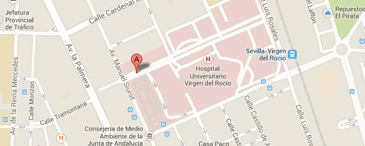 Map of car park Virgen del Rocio in Seville